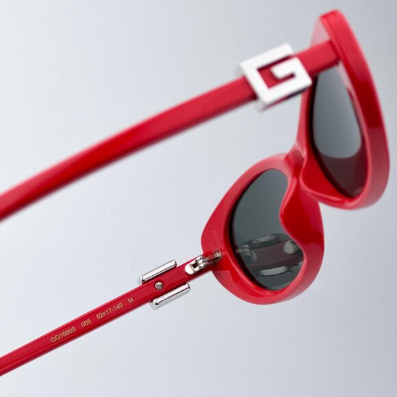 Gucci GG1680S 005 Men BRAND NEW Sunglasses Red Grey Cat Eye - Picture 11 of 12